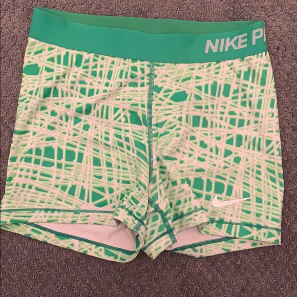 Nike Pants - Gently Used Green Nike Pros Size M